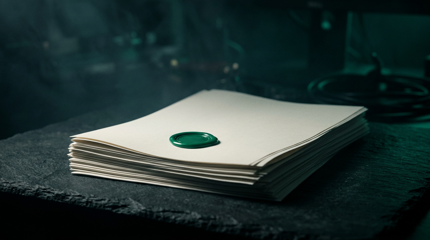 Compiled proof-of-concept report with an emerald wax seal