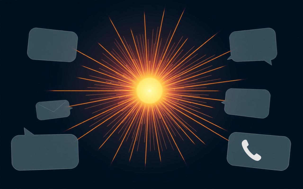 Notification fan-out from a central pulse to multiple channels